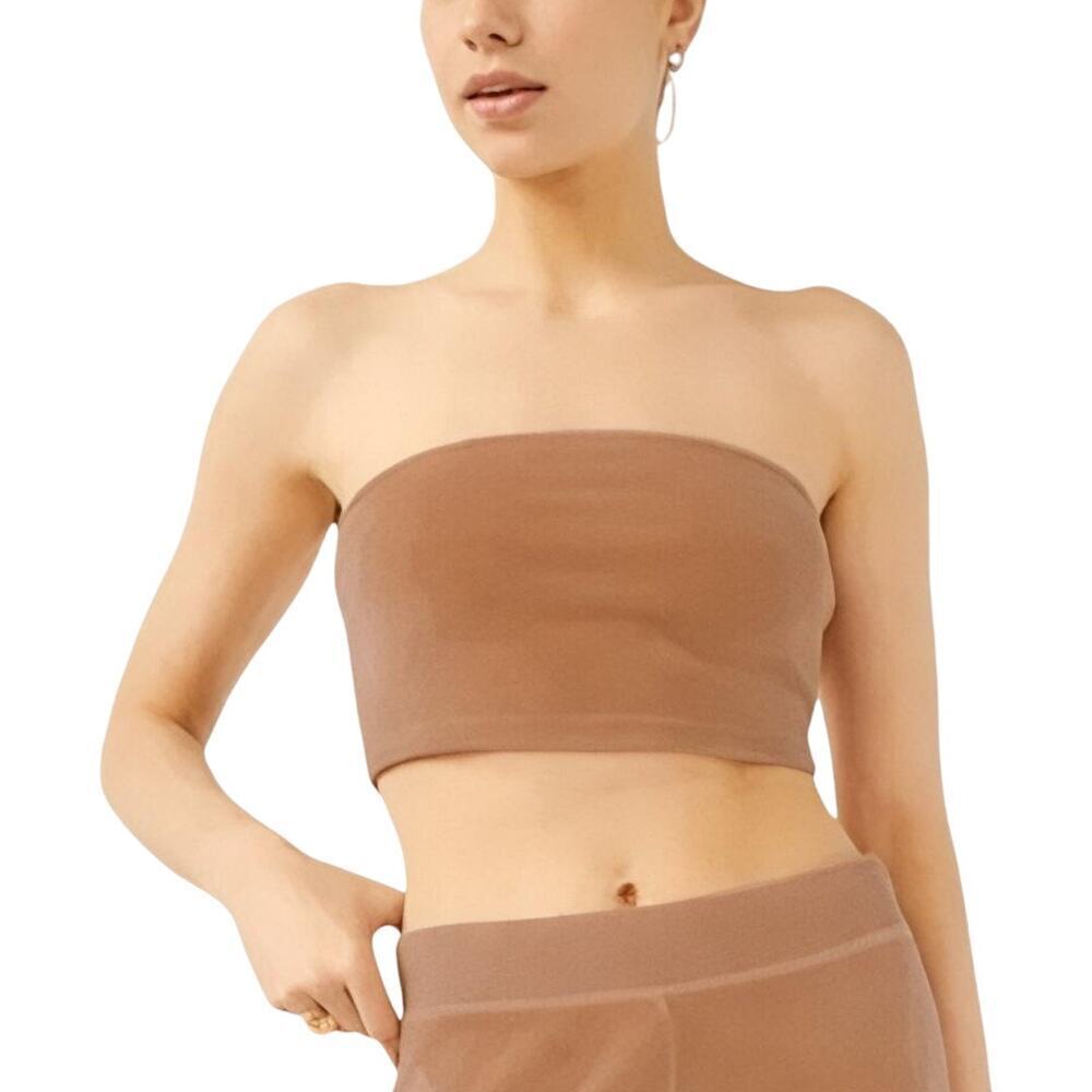 NWT SUNDAY BEST Aritzia Kiera Velour Tube Top Sz Large Tannin